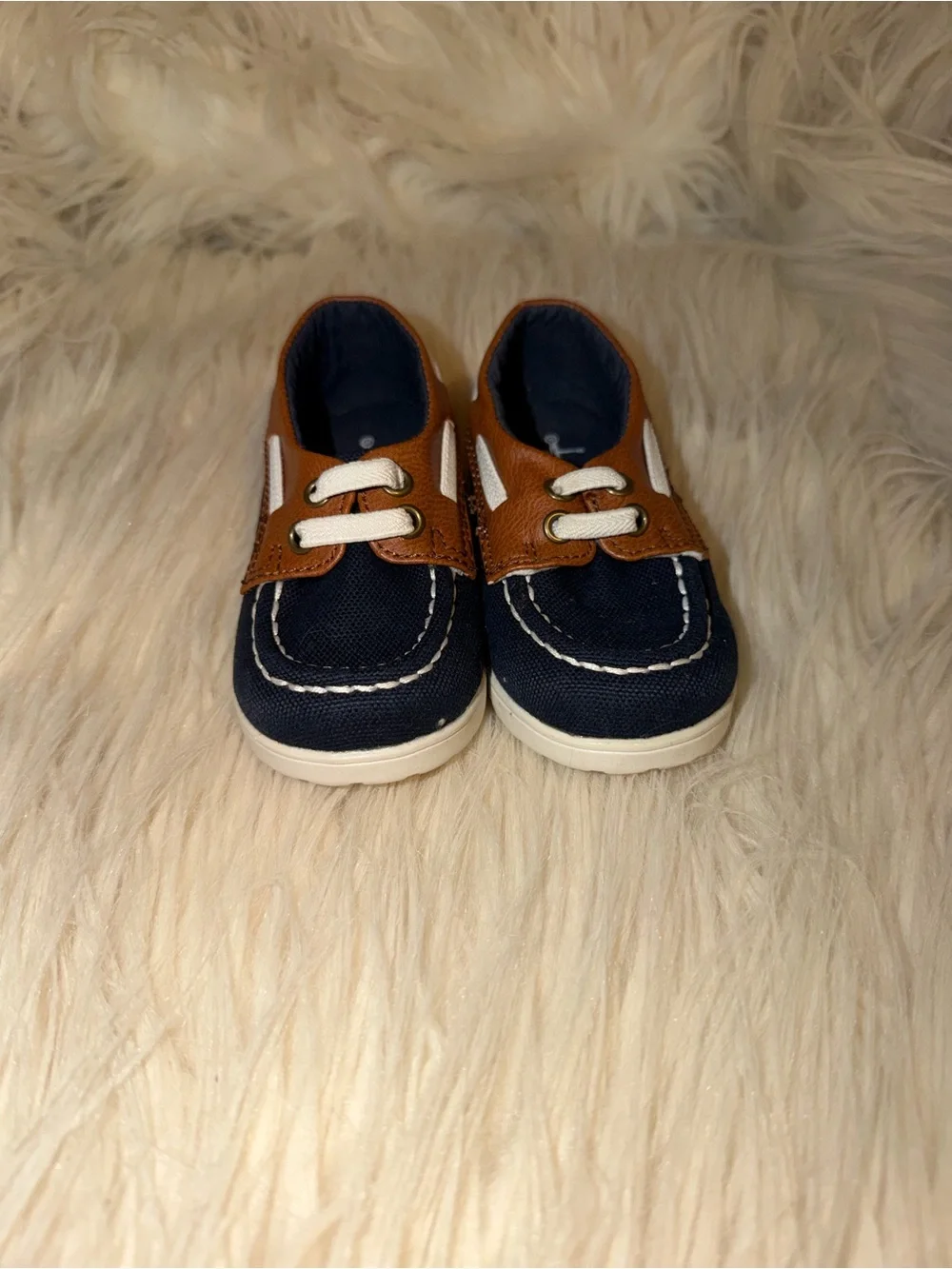 H&M Navy and Brown Kids Moccasin-Style Shoes